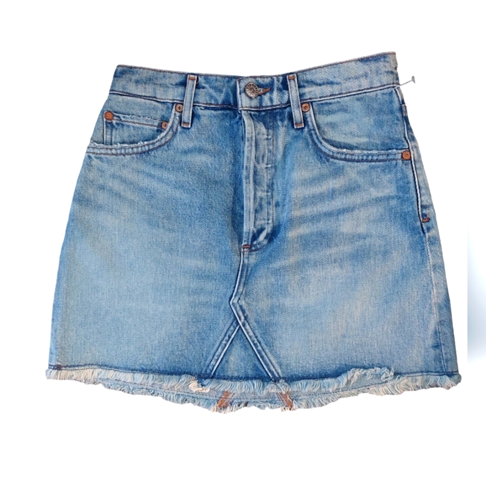 AGOLDE Quinn High Rise Mini Skirt in devotee sz 25